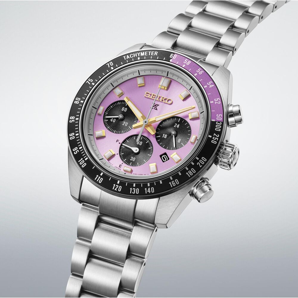 Seiko 145th Anniversary Speedtimer Solar Chronograph Limited Edition Edo Purple Watch