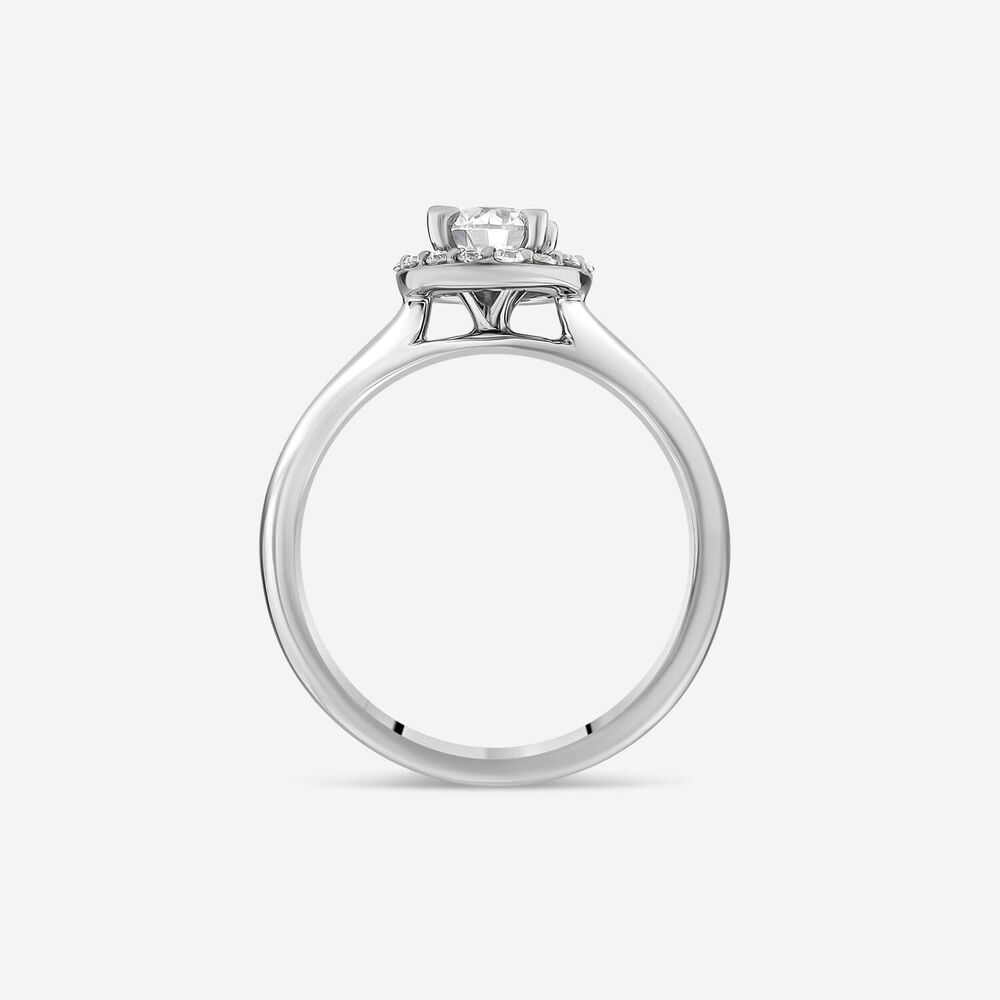 Platinum 0.50ct Round Diamond Halo Ring image number 3