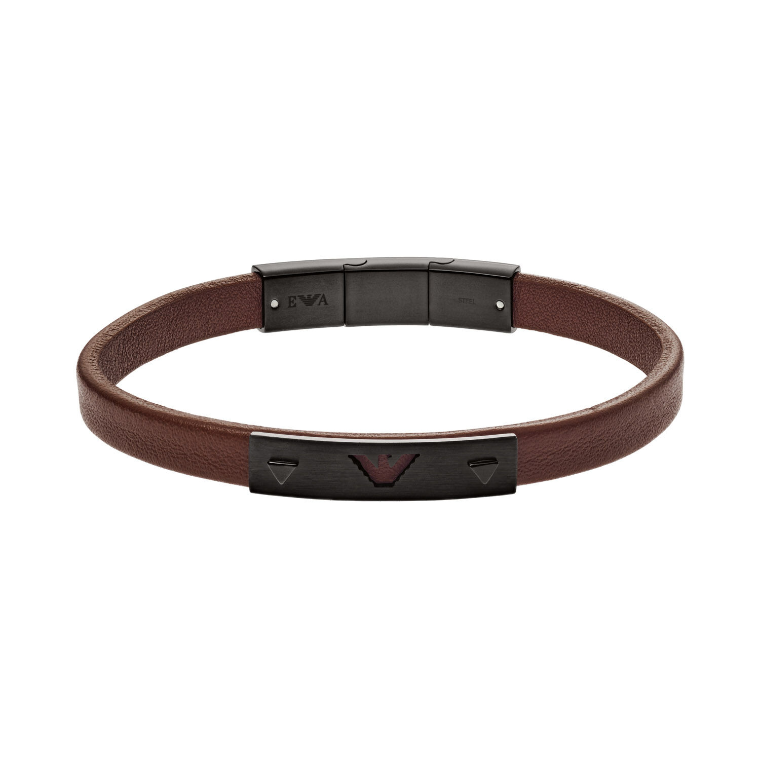 Emporio armani leather bracelet hotsell