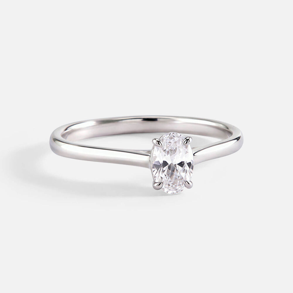 Classic Platinum 0.50ct Oval Diamond Solitaire Ring