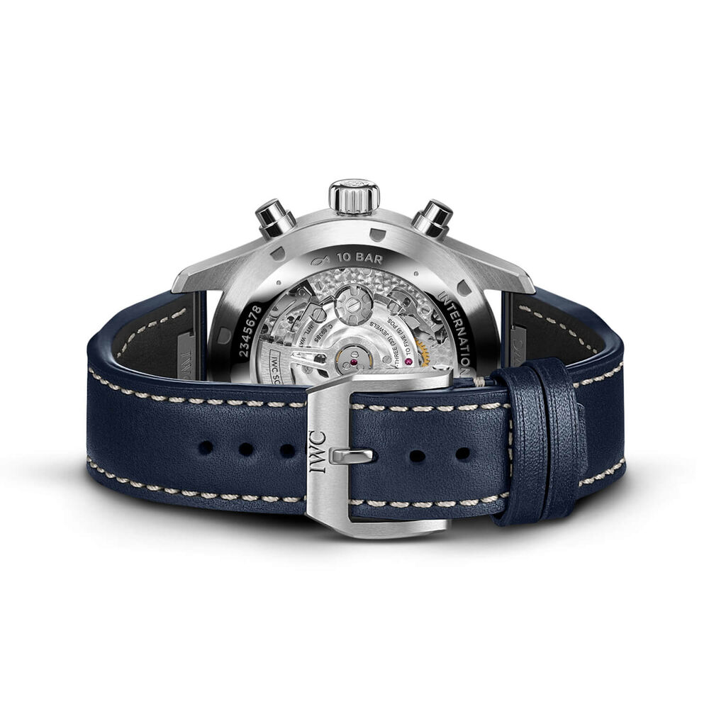 IWC Schaffhausen Pilot's Chronograph 43mm Blue Dial Blue Strap Watch image number 2