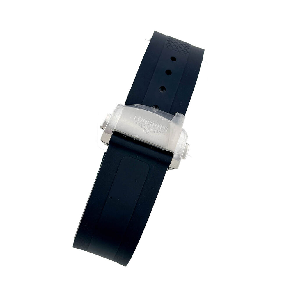 Pre-Owned Longines Conquest Chronograph 42mm Champagne Dial Black Rubber Strap Watch image number 3