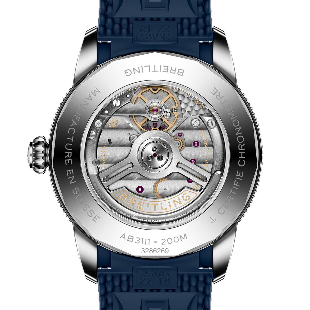 Breitling Superocean Heritage B31 Automatic 42mm Blue Dial Mesh Rubber Strap Watch image number 1