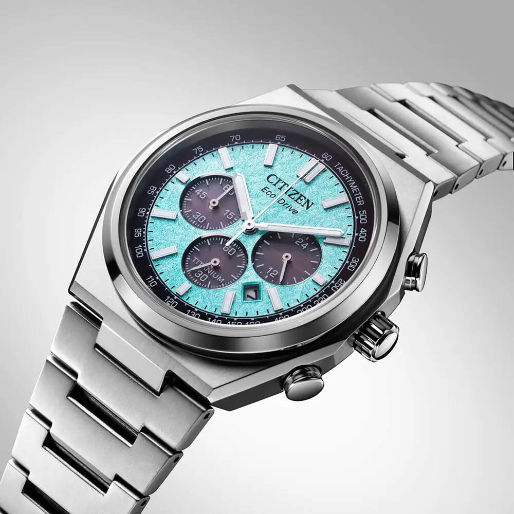 Citizen Zenshin Chrono Super Titanium™ 42mm Blue Dial Bracelet Watch