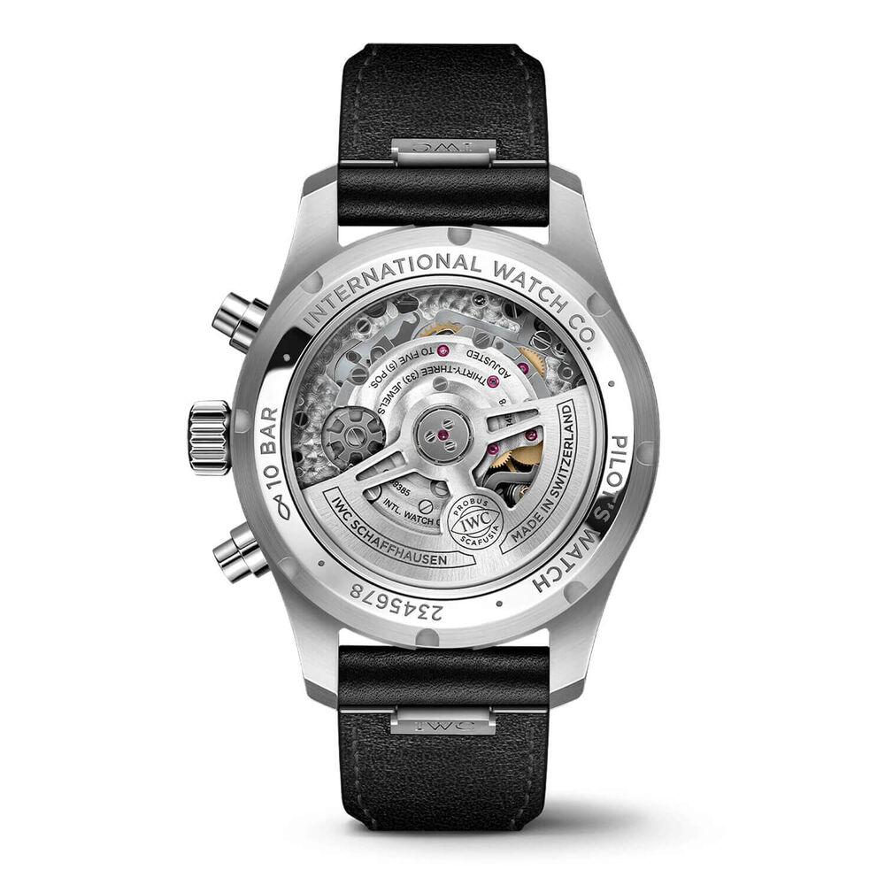 IWC Schaffhausen Pilot's Chronograph 41 Black Dial&Strap Watch image number 1