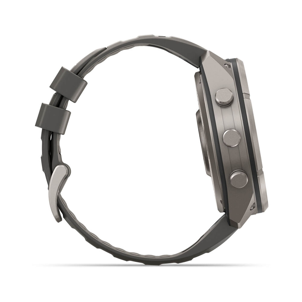 Garmin fenix 9 Pro Solar 51mm Titanium Pebble Grey Silicone Strap Watch