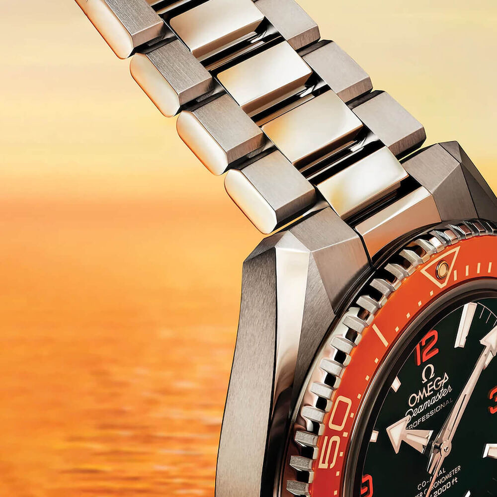 OMEGA Seamaster Planet Ocean 600M 42mm Black Dial Orange Bezel Steel Bracelet Watch image number 6