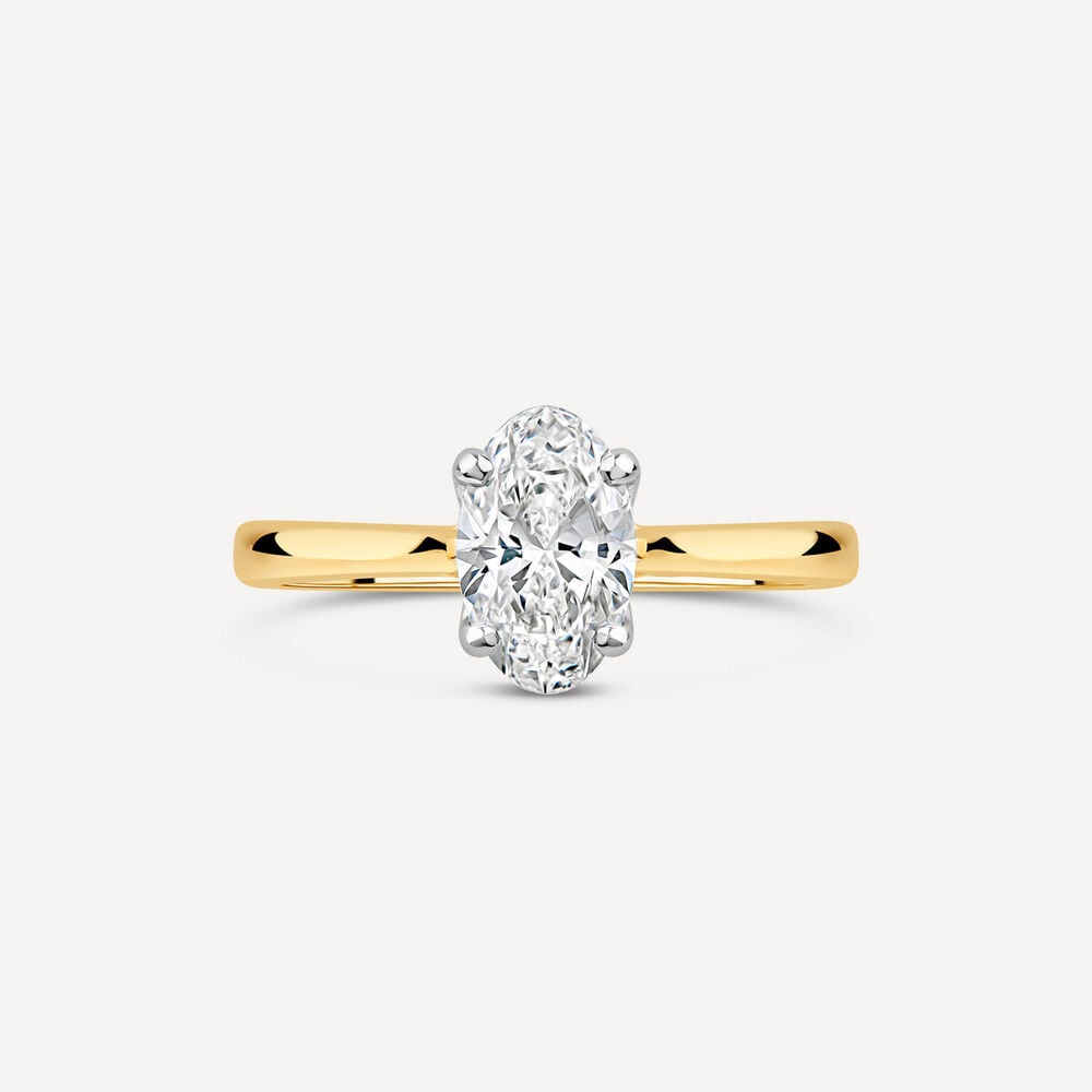 Born 18ct Yellow Gold 1ct Lab Grown Solitaire Oval Diamond Ring