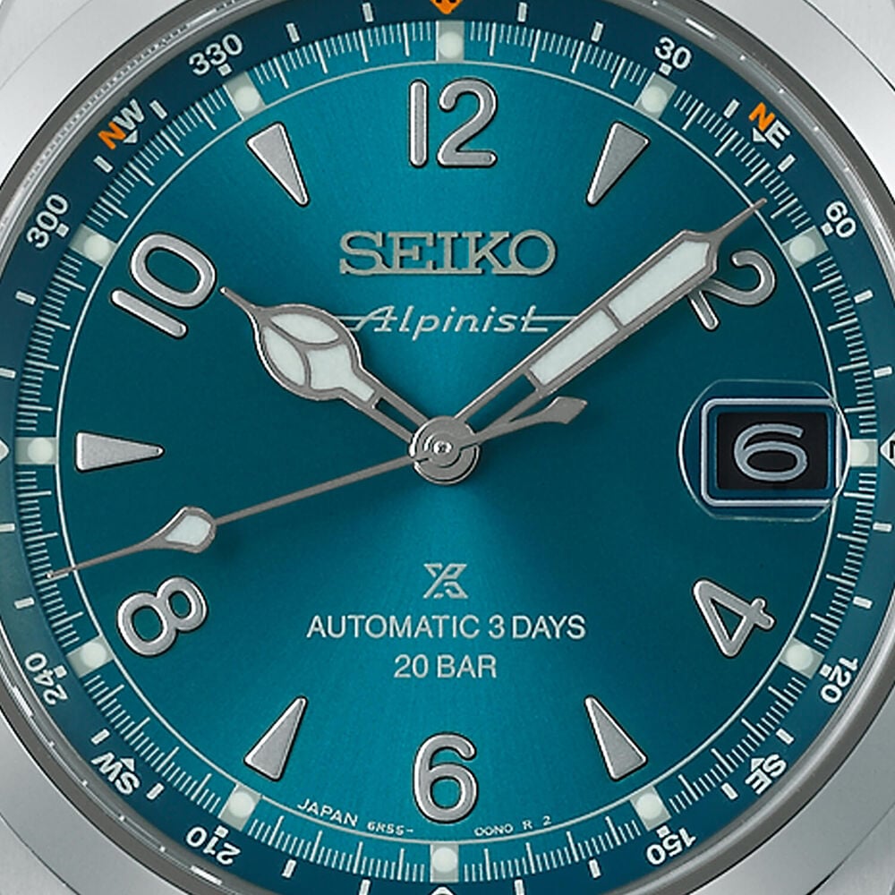 Seiko Prospex Alpinist 39.5mm Teal Blue Dial Stainless Steel Bracelet Watch