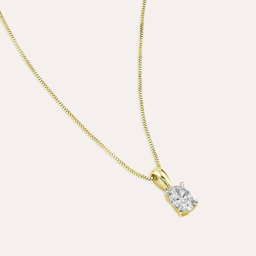 18ct Yellow Gold Lab Grown 0.33ct Oval Diamond Pendant