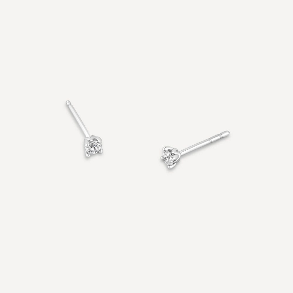 9ct White Gold 0.15ct Diamond Orchid Setting Earrings