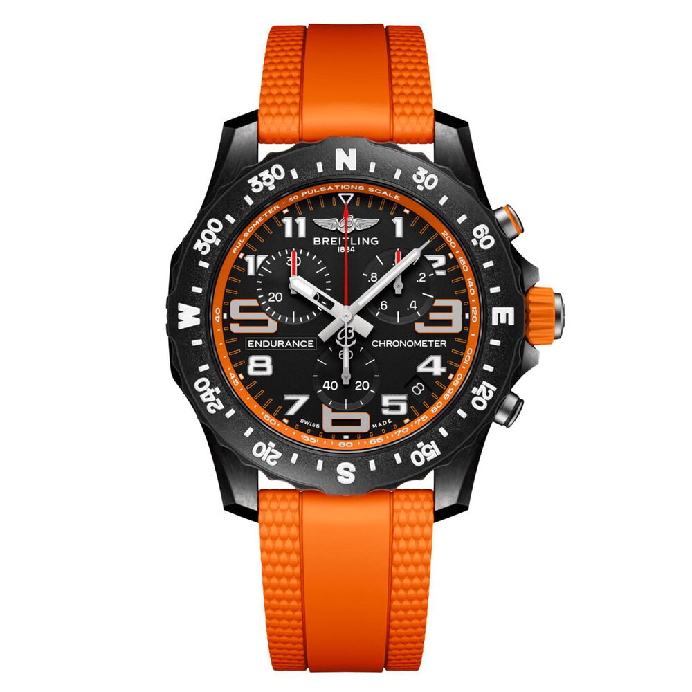 Breitling Endurance Pro 44mm Orange Rubber Strap Watch