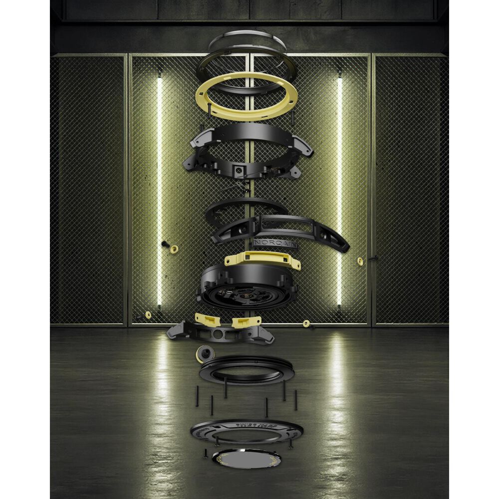 NORQAIN Wild ONE Skeleton X-Lite 41mm Dial Black & Yellow Rubber Strap Watch