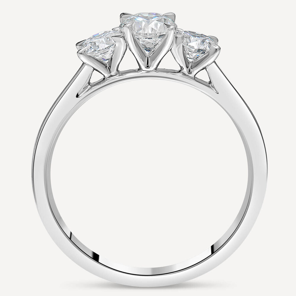 Platinum 1.00ct Amia Diamond Three Stone Ring image number 4