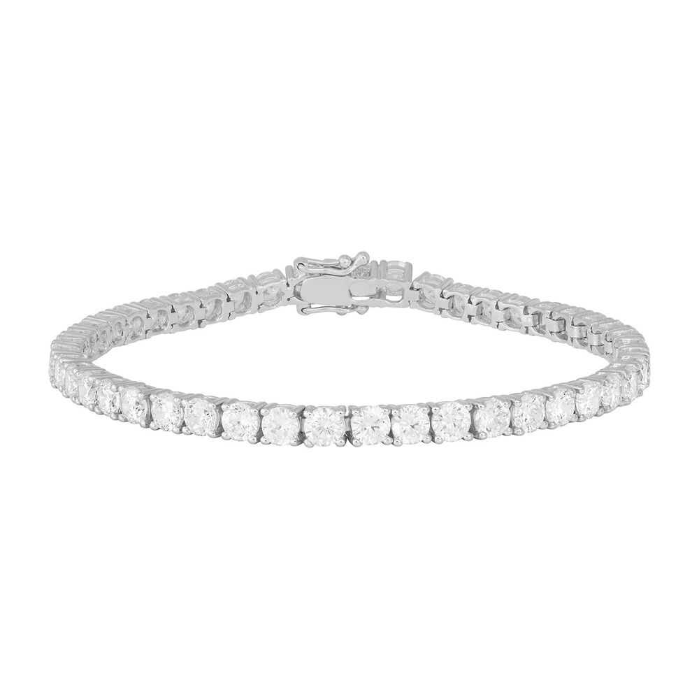 Silver and cubic zirconia tennis bracelet