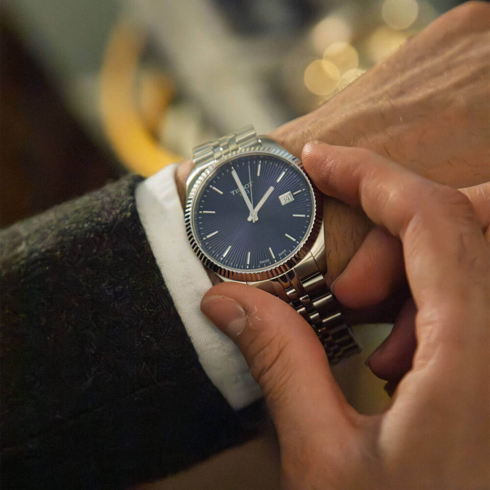 Tissot Ballade 40mm Blue Dial Stainless Steel Bracelet Watch image number 5