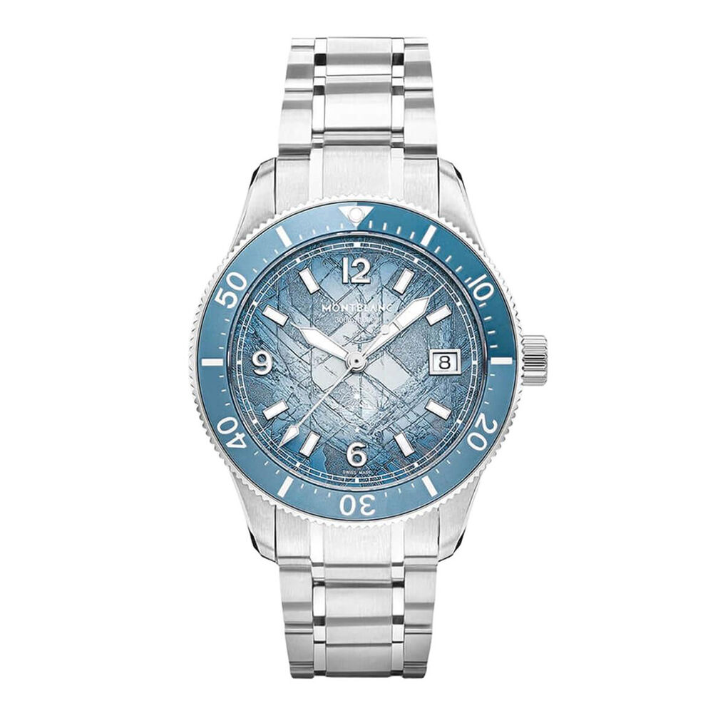 Montblanc Iced Sea Automatic Date 0 Oxygen 41mm Blue Dial Steel Bracelet Watch