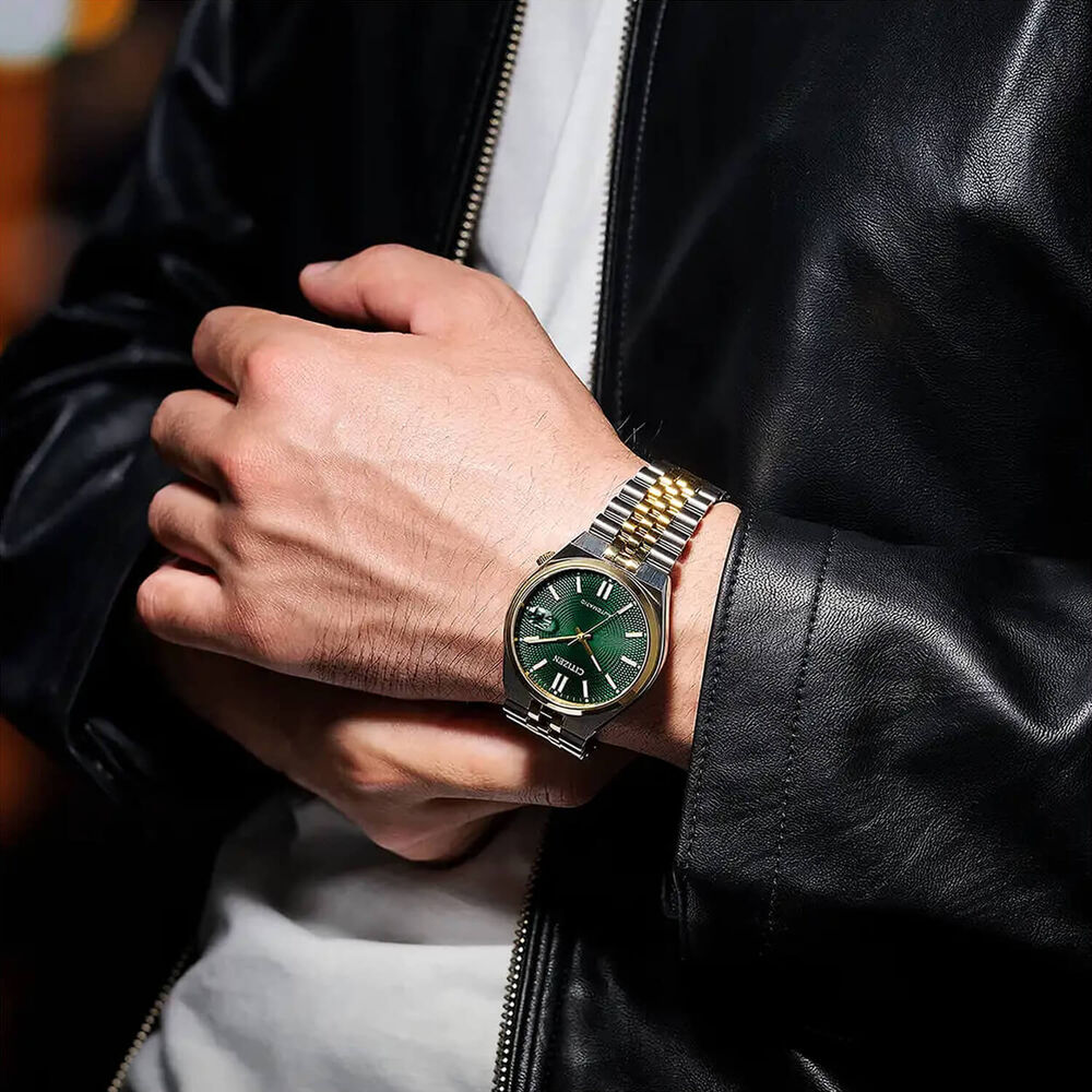 Citizen Tsuyosa 60 Automatic 40mm Green Dial Two Tone Steel Bracelet Watch image number 5