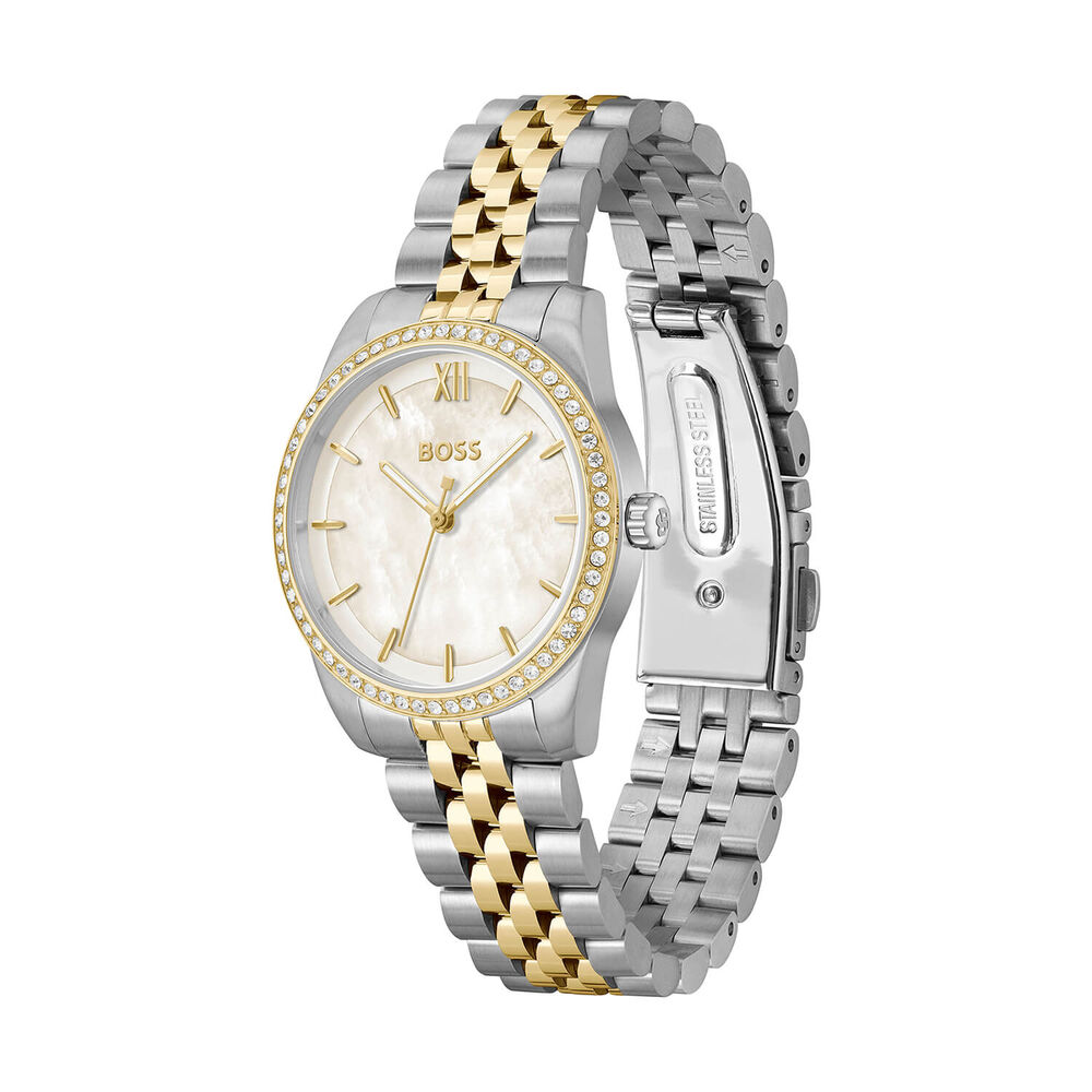 BOSS Graceful 32mm White Mother of Pearl Dial Two Tone Steel Bracelet Watch