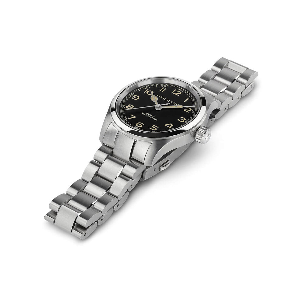 Hamilton Khaki Field Murph 38mm Black Dial Steel Case & Bracelet Watch image number 4