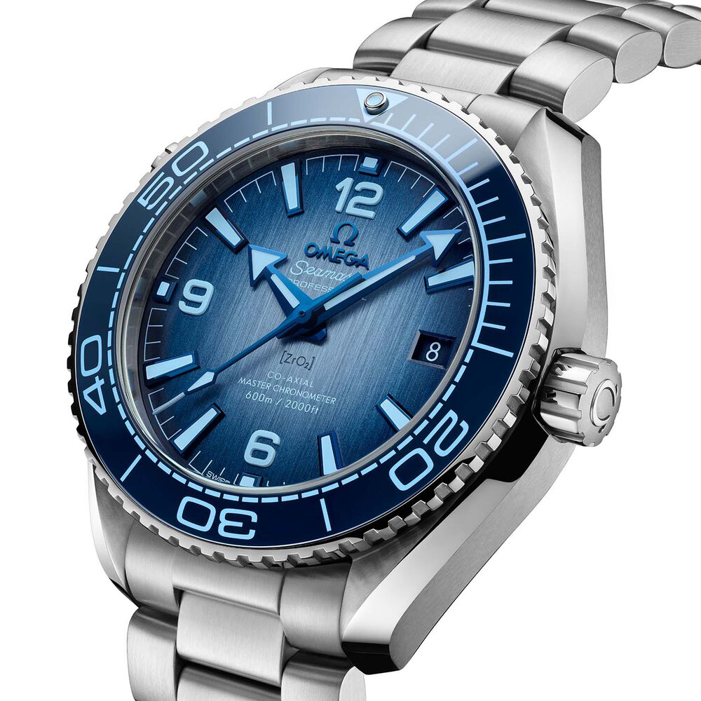 OMEGA Seamaster Planet Ocean 600M 39.6 Summer Blue Dial Steel Bracelet Watch image number 1