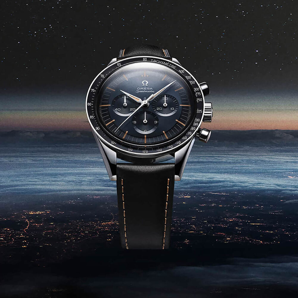 OMEGA Speedmaster Anniversary Series 'First OMEGA in Space&rsquo; 39.7mm Dial Black Leather Watch image number 3