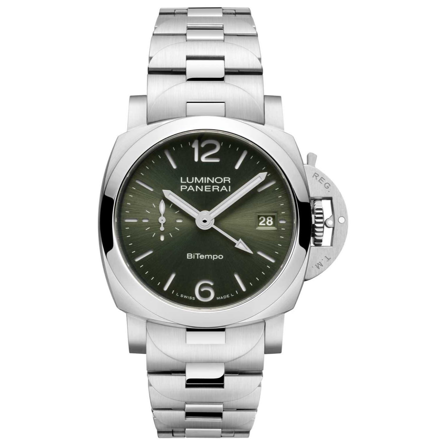 Panerai Luminor Quaranta 40mm Green Dial Bracelet Watch