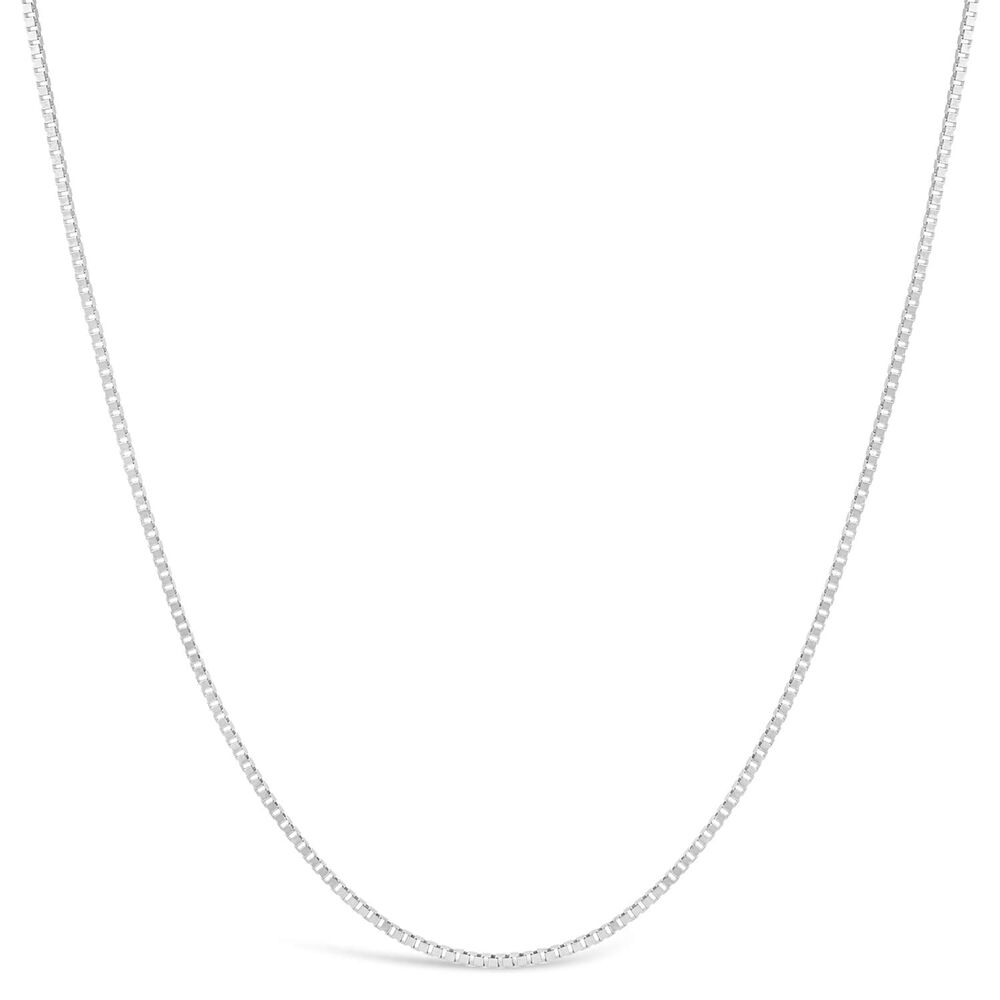 9ct White Gold Light Box 18' Chain Necklace