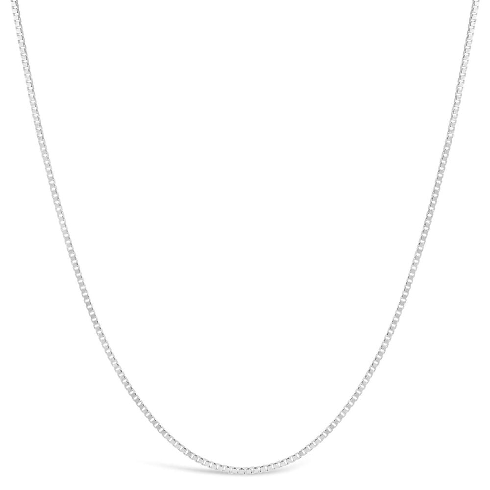 9ct White Gold Light Box 18' Chain Necklace image number 0