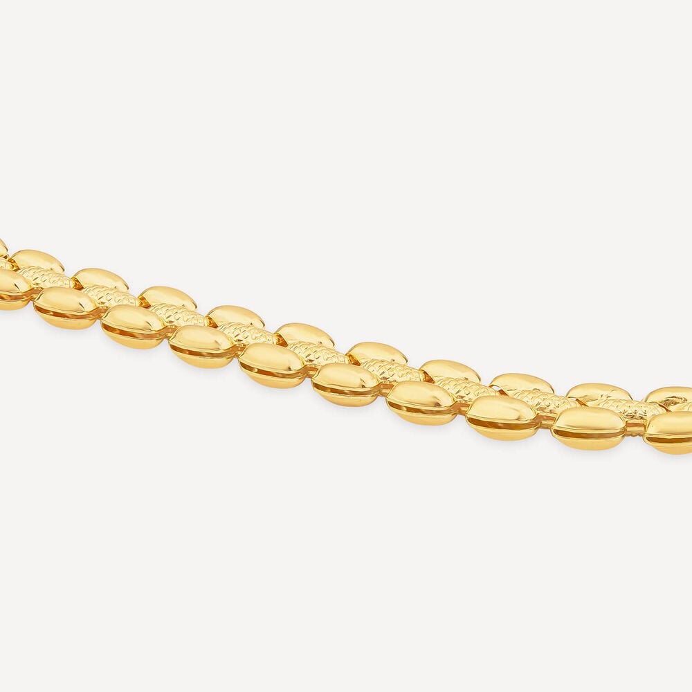 Yellow Gold Plated Sterling Silver Brick Link Bracelet