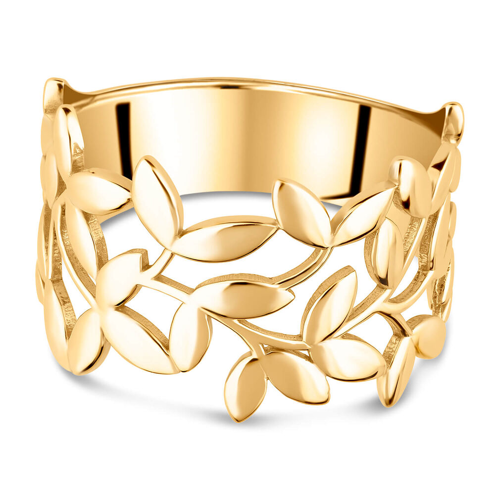 9ct Yellow Gold Leaf Ring image number 4