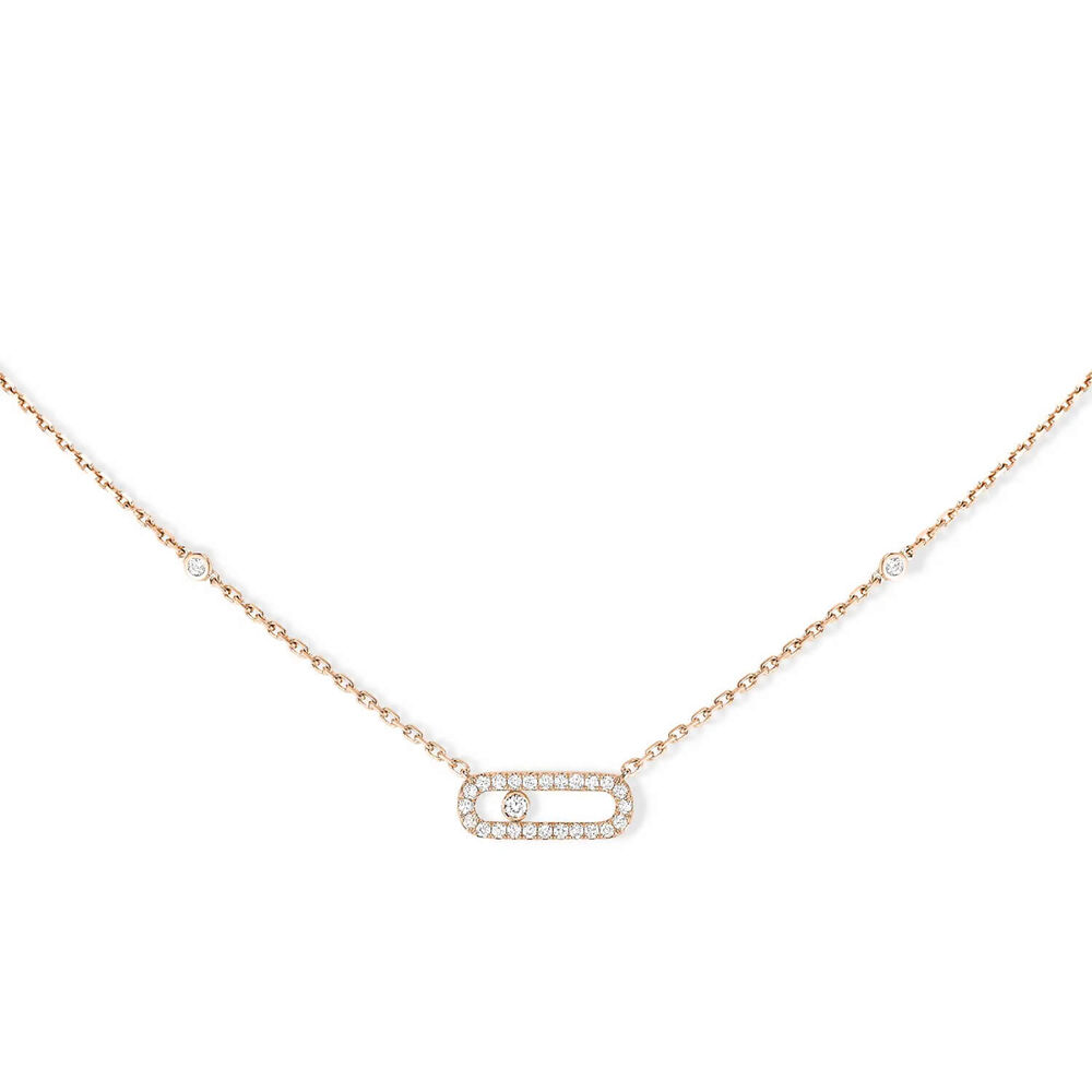 Messika Move Uno Pave 18ct Rose Gold 0.20ct Pave Diamond Necklace image number 0