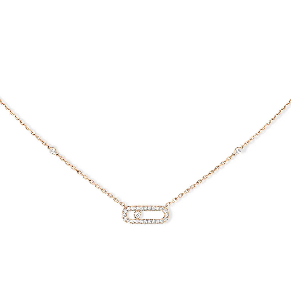 Messika Move Uno Pave 18ct Rose Gold 0.20ct Pave Diamond Necklace
