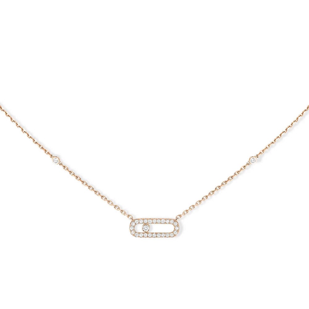 Messika Move Uno Pave 18ct Rose Gold 0.20ct Pave Diamond Necklace