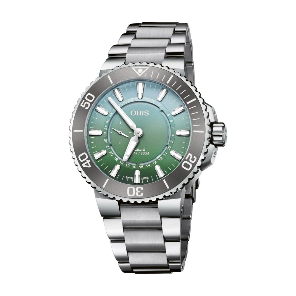 Oris Aquis Dat Watt Limited Edition II 43.5mm Green Dial Bracelet Watch image number 0