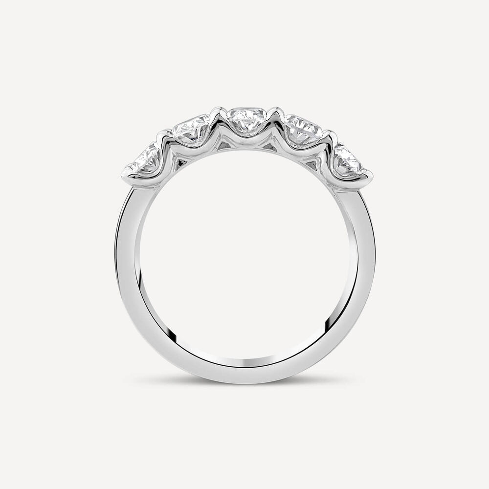 Born Platinum 1.85ct Lab Grown 5 Stone Oval Half Eternity Diamond Ring image number 2
