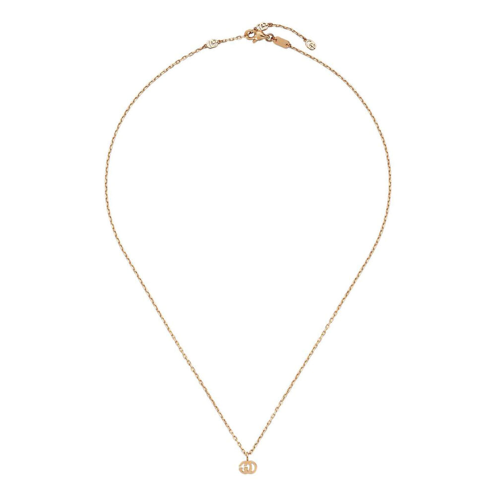 Gucci Running GG Pendant 18ct Rose Gold Necklace image number 1