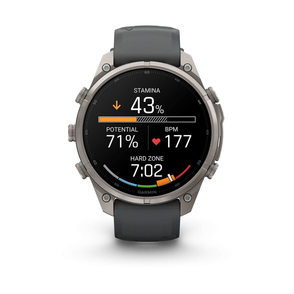 Garmin fenix 9 Pro 47mm Titanium Graphite/Black Silicone Strap Watch