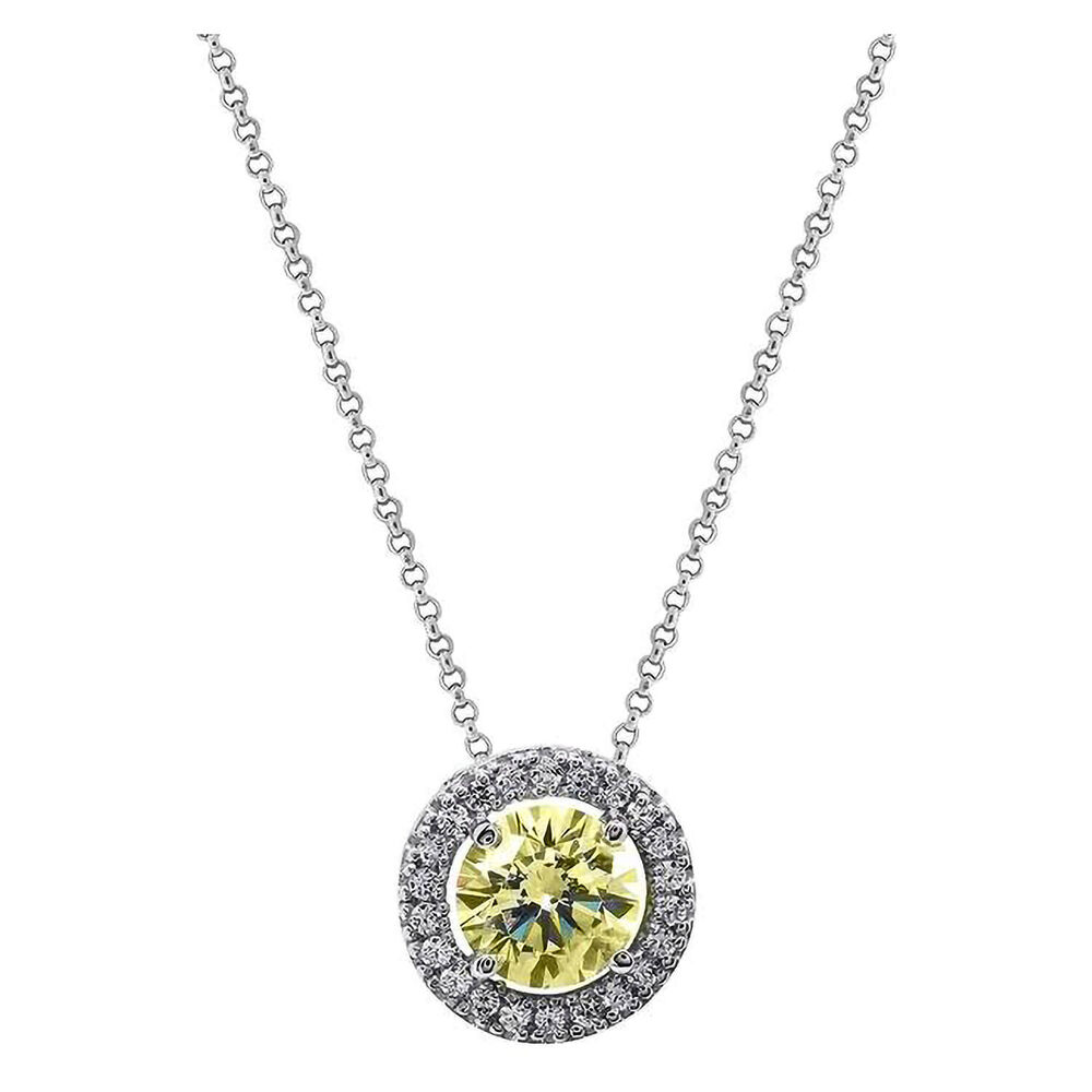 CARAT* London Cubic Zirconia Silver Gwen Round Borderset Necklace