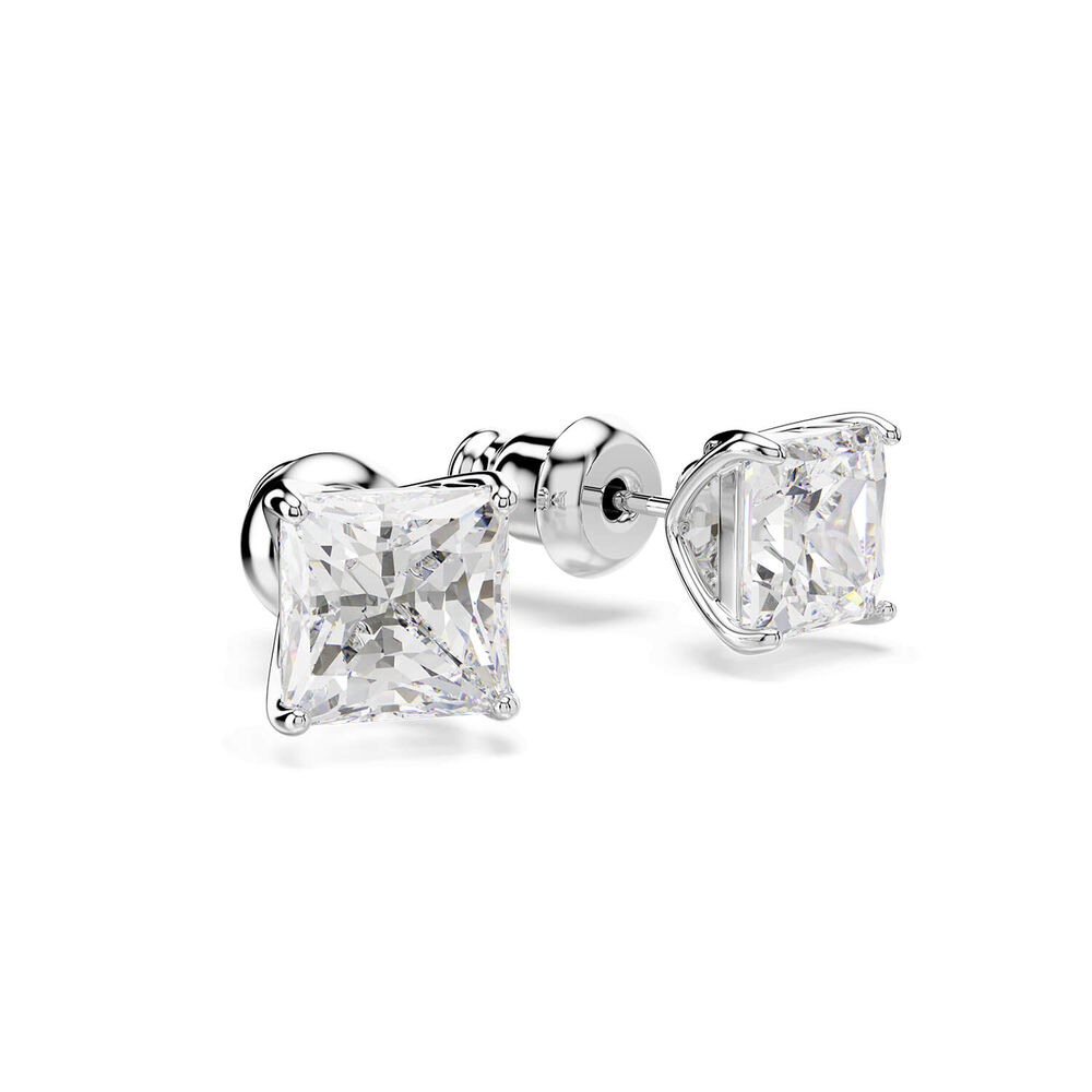 Swarovski Stilla Cubic Zirconia Rhodium Plated Stud Earrings