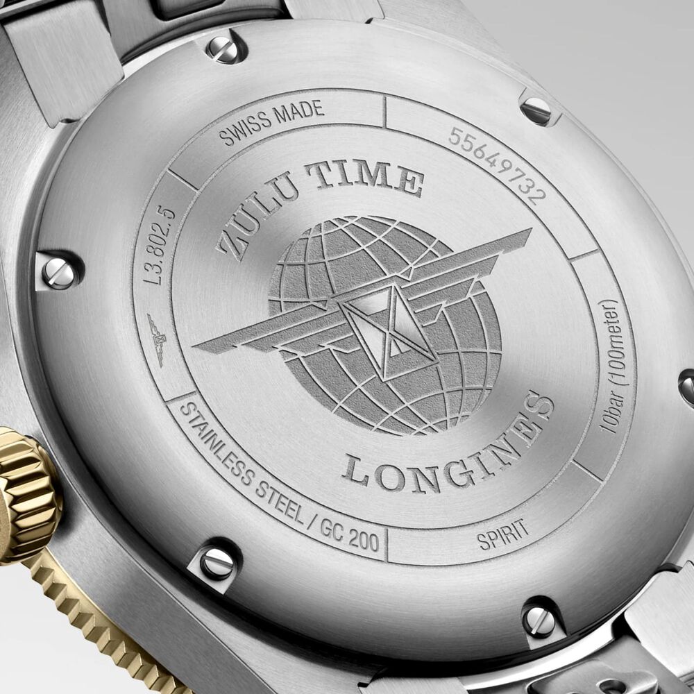 Longines Spirit Zulu 39mm Anthracite Dial Steel & 18ct Gold Case Watch image number 4