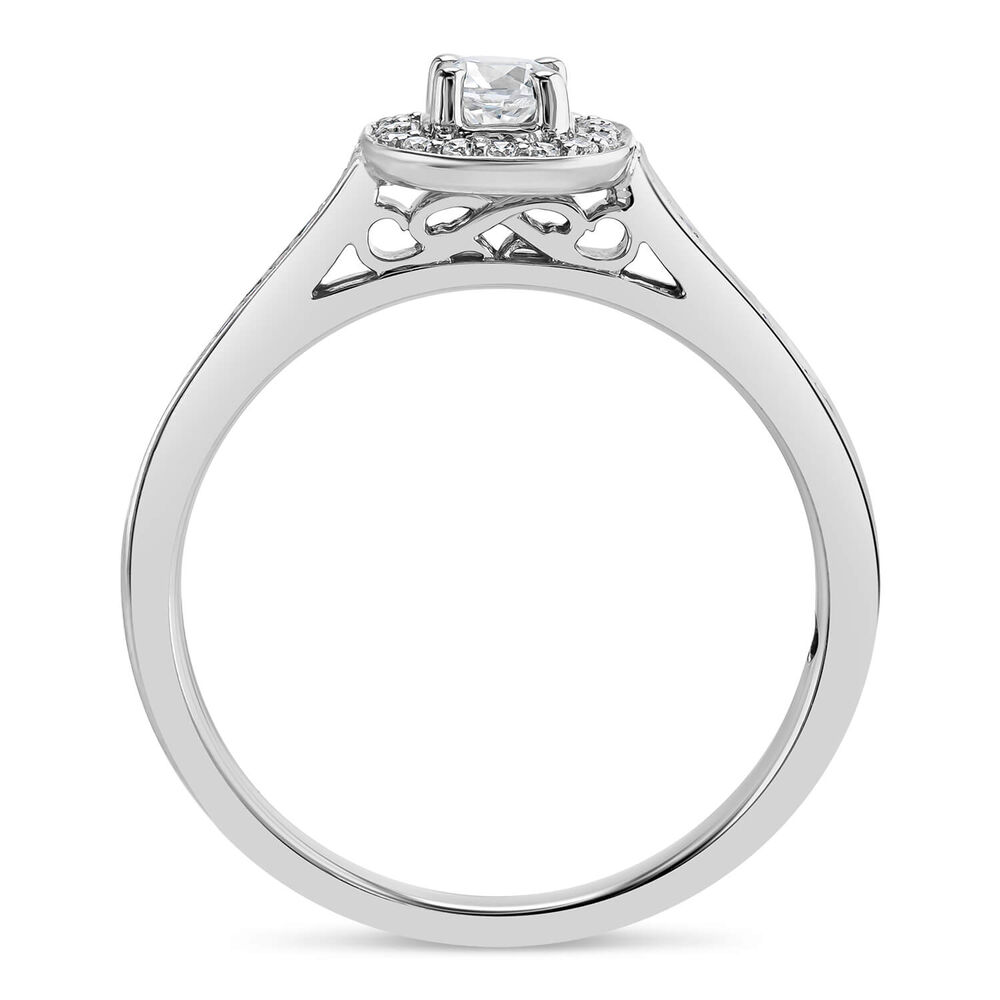 Northern Star 0.30ct Diamond Halo 18ct White Gold Ring image number 3