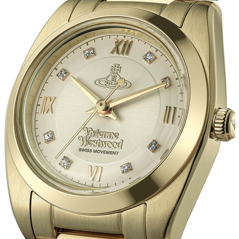 Vivienne Westwood Tavistock 28mm Champagne Dial Gold Tone Steel Bracelet Watch