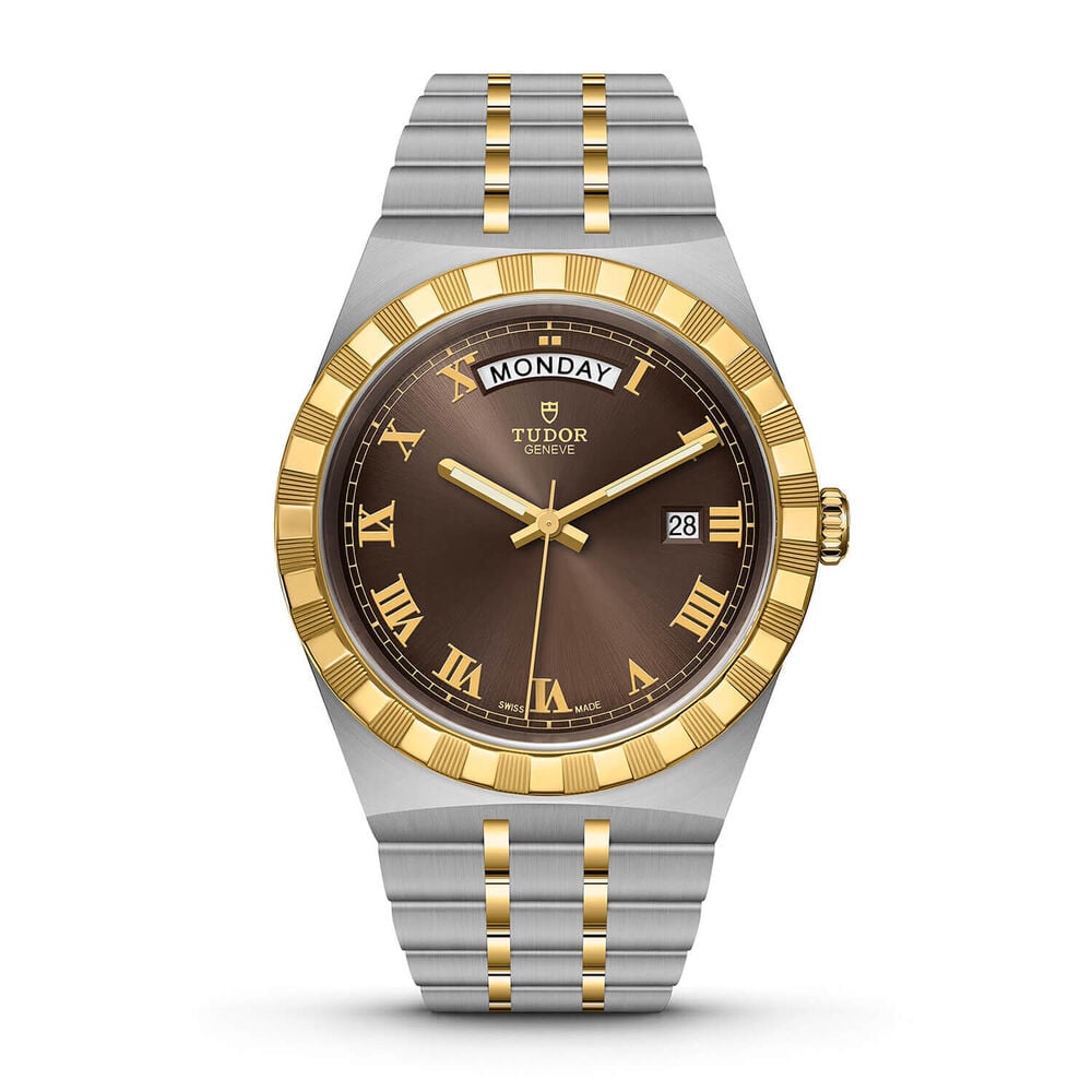 TUDOR Royal 41mm Day & Date Chocolate Roman Numerals Dial Watch