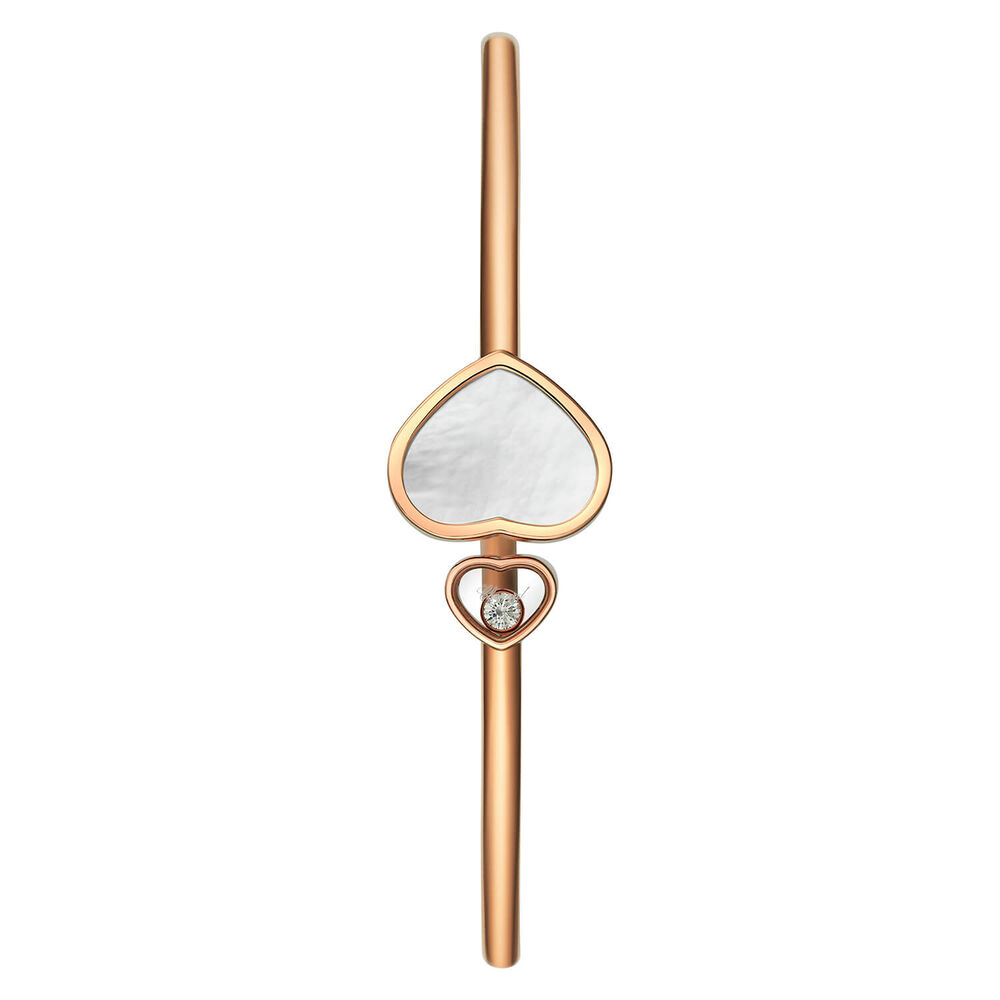 Chopard 18ct Rose Gold Pearl Happy Heart Diamond Bangle