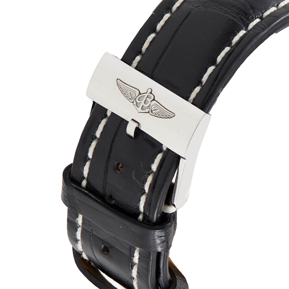 Pre-Owned Breitling Navitimer 1 43mm Grey Chronograph Dial Black Leather Strap Watch image number 2