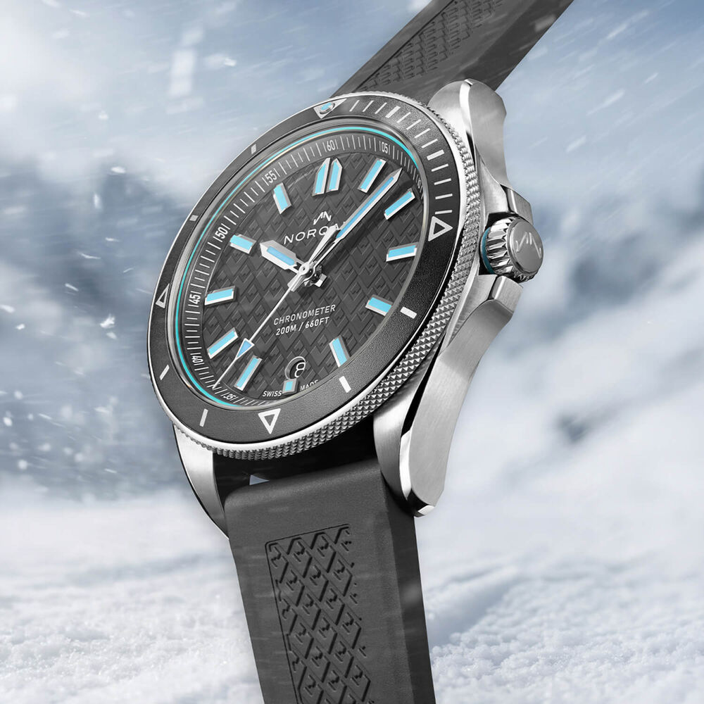 NORQAIN Adventure 40mm Grey Dial & Rubber Strap Watch