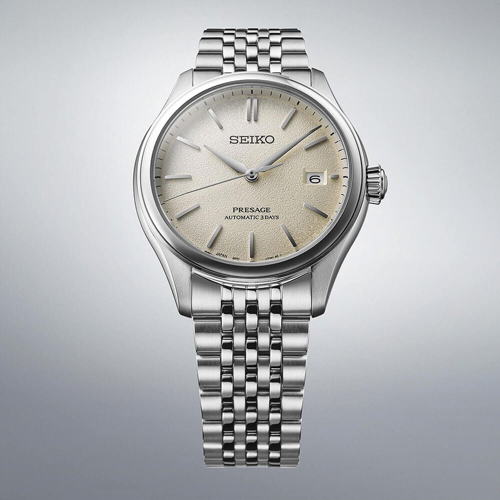 Seiko Presage Classic Series 'Shiro-iro' 40mm White Dial Steel Bracelet Watch