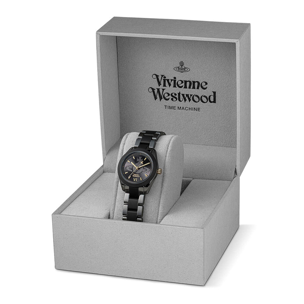 Vivienne Westwood Fenchurch 28mm BlackDial Black PVD Steel Bracelet Watch