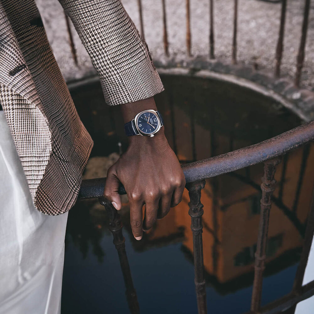 Panerai Radiomir Quaranta 40mm Blue Dial Rose Gold Indexes Blue Strap Watch image number 6